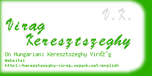 virag keresztszeghy business card